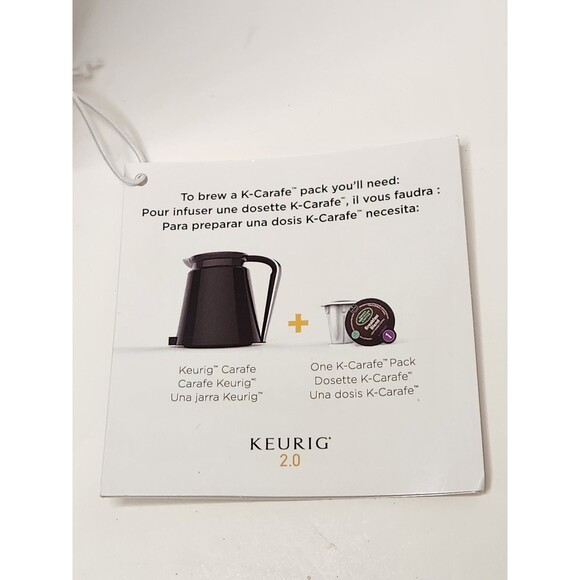New Keurig 2.0 32oz Black K-Carafe Plastic Coffee Pot Chrome Handle NWT - Picture 5 of 7